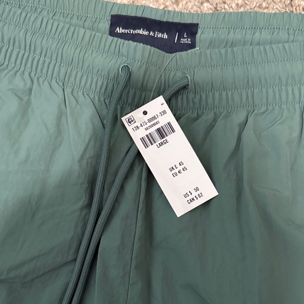 Abercrombie & Fitch Teal Green Drawstring Swim Shorts - Picture 2 of 4